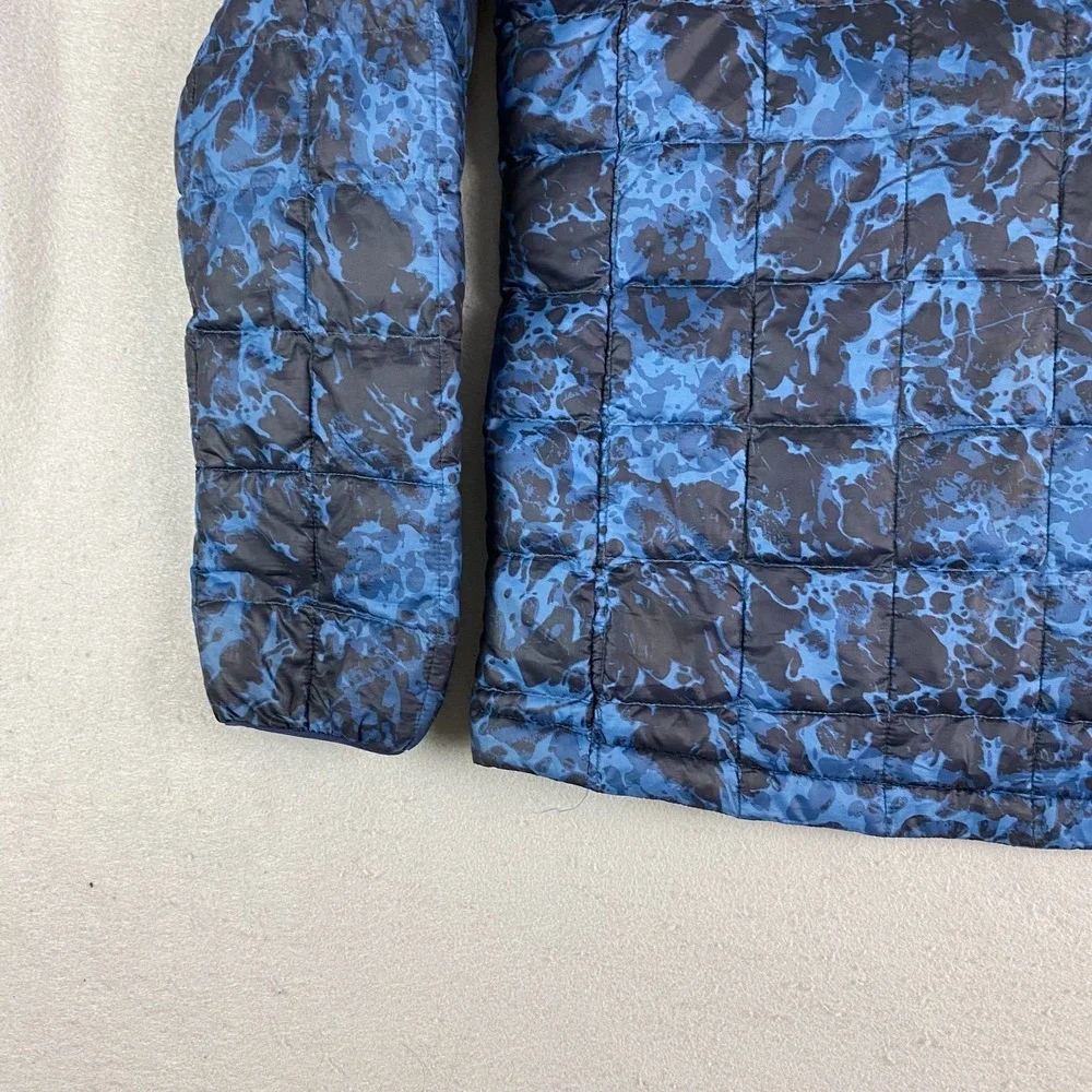 The North Face Mens Thermoball Puffer Jacket Large Blue Camo